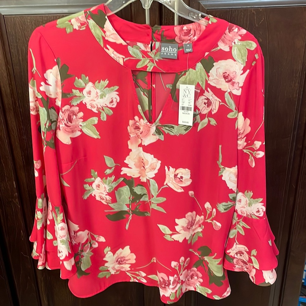 Women’s Soho Dressy Blouse long sleeve with ruffles